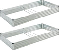 8x4x1 ft(2 Pack) Galvanized Raised Garden Bed,Outdoor Planter Box Metal Patio Kit Planting Bed for Vegetables Flowers Herb,Silver
