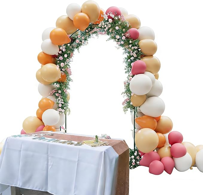 Metal Garden Arch Trellis for Climbing Plants Outdoor, 8.2FT Garden Arbors Archway Arched Trellis with Planter Boxes, Wedding Arches for Ceremony Arch Backdrop Stands for Party Decorations, Black