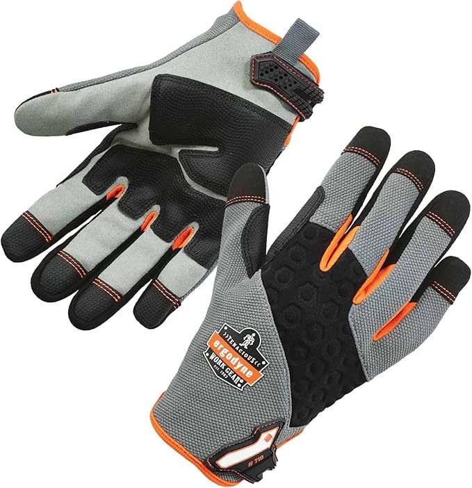 ProFlex 710 Heavy Duty Work Gloves, High Visibility, Reinforced Fingertips and Palm