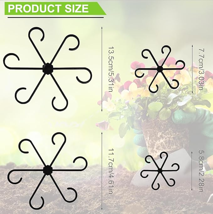 Reusable Plant Stem Supports for Indoor Plants - 4 Sizes, Durable Plastic Holders Easy Clip Hooks Growth Accessories for Climbing Plants Like Monstera Pothos and Vines