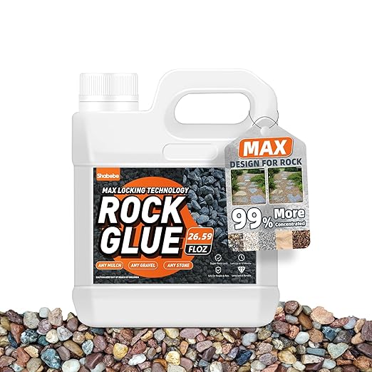 Rock Glue,26.59OZ 99% Stronger Bond Gravel Binder for Pea Gravel, Pebble&Stone-Stop Shifting, Reduce Mess, Strong Hold for Yards, Patios, Garden Walkways, Pet Safe Mulch Bond for Landscaping