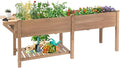 Raised Garden Bed with Legs Outdoor, Elevated Garden Box with W-Connection Tabs，Large Storage Shelf for Vegetable, Flower, Herb, Easy to Assemble，81x23x32 in