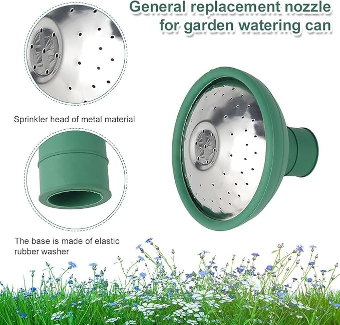 Green Universal Garden Watering Can Rose Head, Water Sprinkler Sprayer, Watering Equipment, Watering Can Spout Cover Nozzle Replacement, Fit All Watering Can