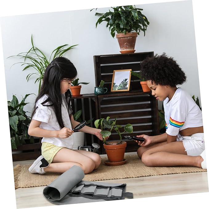 COHEALI 10-Pocket Canvas Gardening Tool Storage Bag Rolling Organizer Zipper Multi-Purpose Tool Holder for Home Gardening and DIY Projects