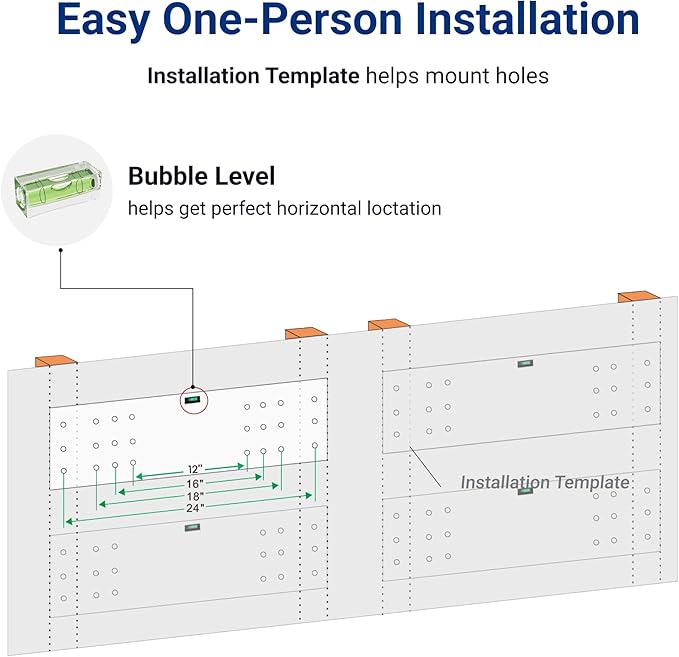FLEXIMOUNTS 2-Pack 1x6ft Garage Shelving 14-inch-by-68-inch Perforated Wall Shelf, Heavy Duty Garage Storage Rack with 1400 lbs Load Capacity, Wall Mounted Organization System for Tools, Heavy Bins