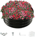 2.7FT Diameter Galvanized Garden Raised Bed/Plant Box/Fire Pit Ring - 0.8mm Thick,12 Inch Tall,Perfect for Planting a Variety of Flowers,Herbs,Vegetables (Black, 32 Dia X 11.5 inches)