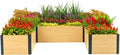 Vego garden Woodgrain Series Raised Garden Bed, 16" Tall Wooden-Look 8' x 8' U-Shaped Metal Planter Box Outdoor for Vegetables, Flowers, Herbs