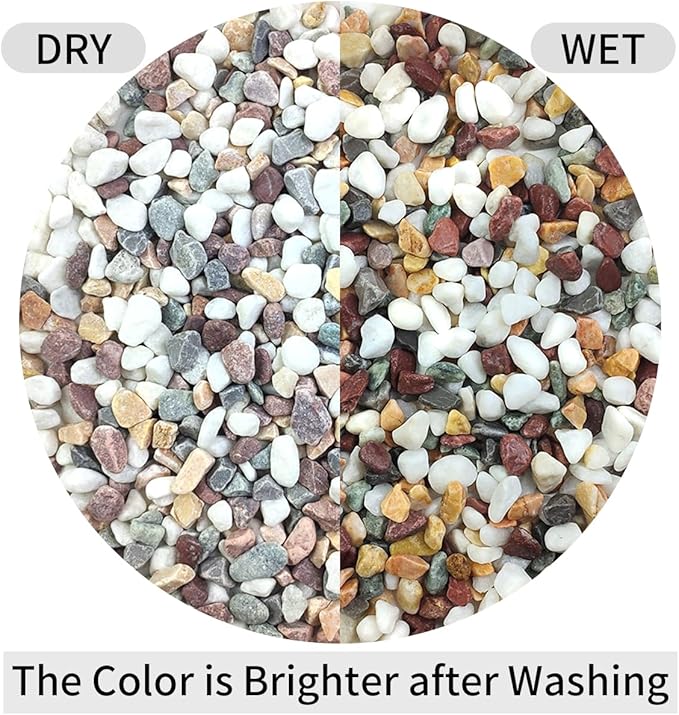 FANTIAN 10 lbs Colorful Pebbles Pea Gravel for Landscaping, 3/8 Inch Decorative River Rocks for Plant Indoor Succulent Cactus Vase Garden and Plant Pots