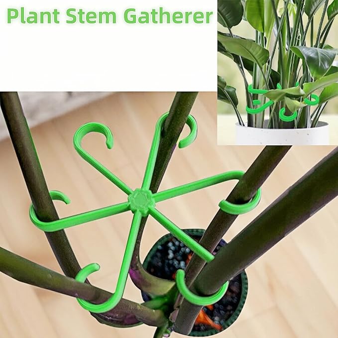 Plant Support Stakes 16-Pack, 4 Size Adjustable Green Gardening Stakes with Soft Clips, Sturdy Stem Supports for Indoor Outdoor Plants Like Monstera, Pothos, Tomatoes to Prevent Falling Over
