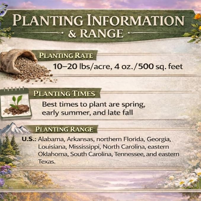 North Carolina Bulk Perennial Wildflower Seed Mix 1lb Covers 2,000sq-ft - Attract Pollinators, Multi-Color Blooms - Southeast US Species Plant in Spring/Fall, Earth-Friendly Packaging (1 Pound)