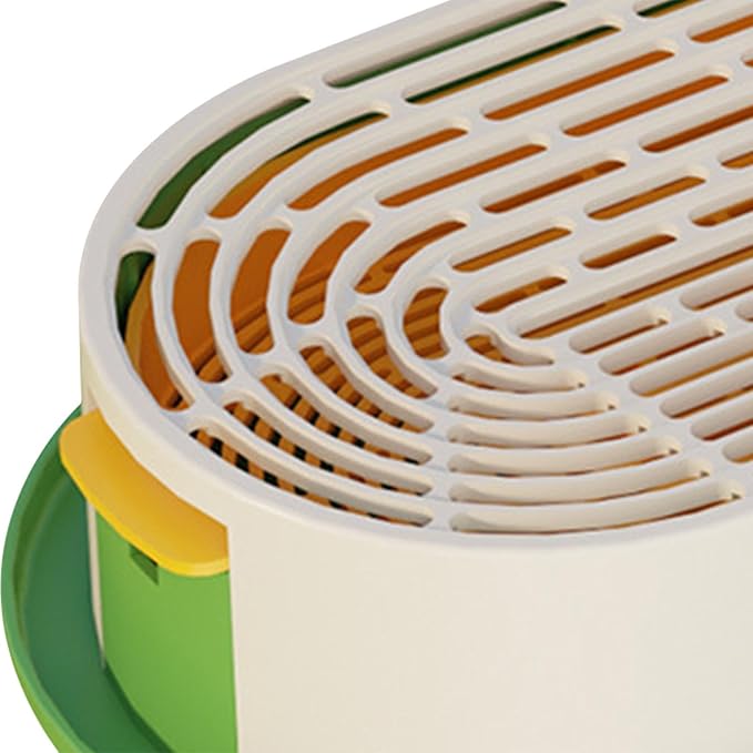 Cat Grass Germination Starter Planter Sprouting Tray Accessories for Soilless Planting Multifunctional Wheatgrass Growing Pot, Green and Yellow
