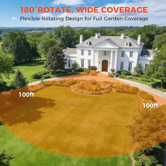 NEOTEC Retractable Garden Hose Reel 100 ft 1/2 Inch with 3-Layer PVC Hose Wall Mount Automatic Slow Return Any-Length Lock 180° Swivel Hose Reel for Large Yard