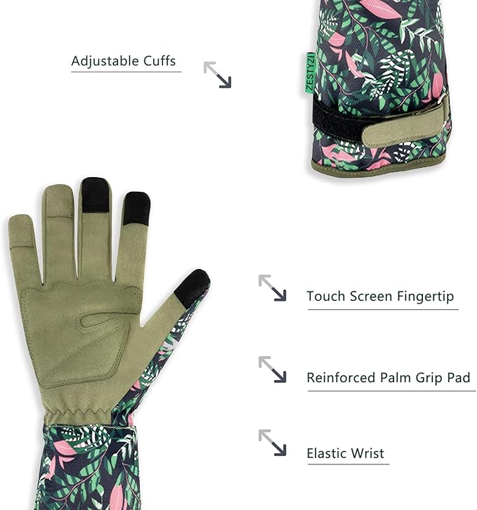 Gardening Gloves for Women, Rose Pruning Gloves Thorn Proof, Breathable, Anti Scratch, for Yard & Outdoor Work