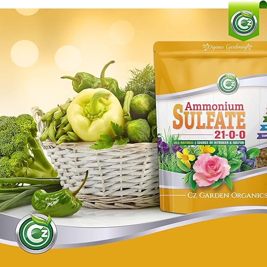 Ammonium Sulfate Fertilizer AMS 21-0-0 +24% Sulfur - Made in USA Plant Food for Fruit, Vegetables, Acid Loving Plants Soil Acidifier to Lower pH in Alkaline Soil