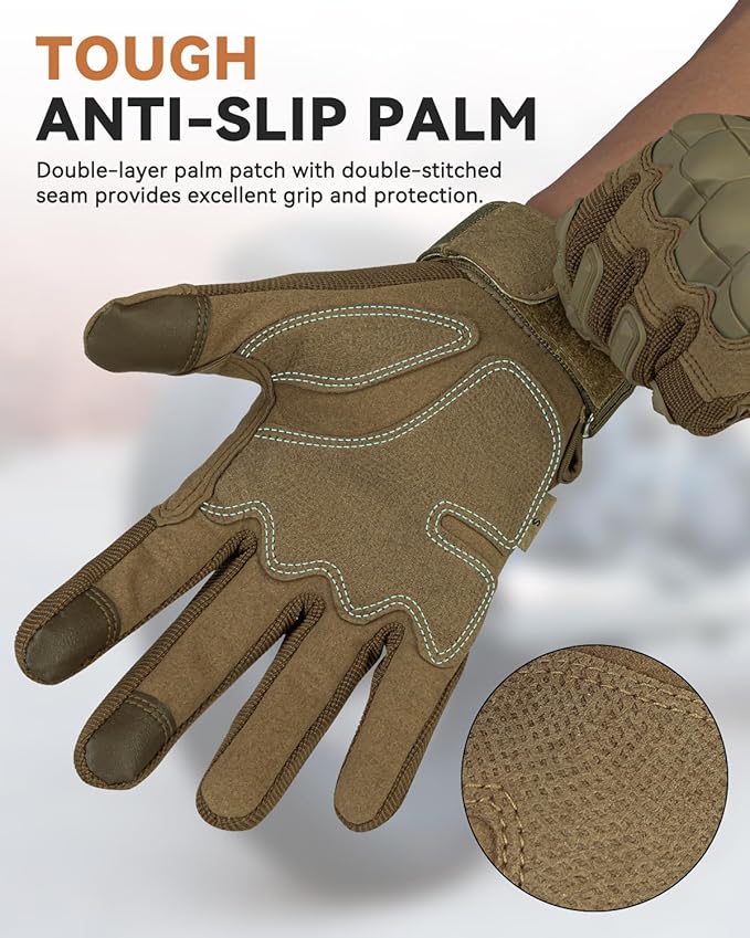 Tactical Gloves for Men, Motorcycle Military Combat Gloves Black Airsoft Gloves Touchscreen for Airsoft Outdoor Hunting Shooting Paintball Work Motorcycling Climbing