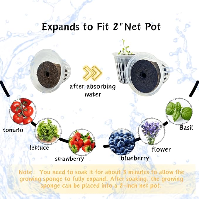 20pcs Grow Sponges, Seedless Replacement Seed Pods Compatible with Click and Grow Smart Garden, Refill Seed Starter pod for Hydroponics Growing System Supplies