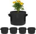 M METERXITY 5-Pack Plant Grow Bags 1 Gallon Grow Bags 300G Thickened Fabric Pots with Durable Handles Plant Garden Grow Pots for Fruits/Vegetables/Flowers/Plants [Black]