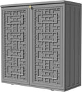 KINYING Outdoor Storage Cabinet Waterproof, Resin 62 Gallon Deck Box for Patio Furniture Cushions, Garden Tools, Pool Tools and Kids’ Toys (Grey with 1 Shelving)