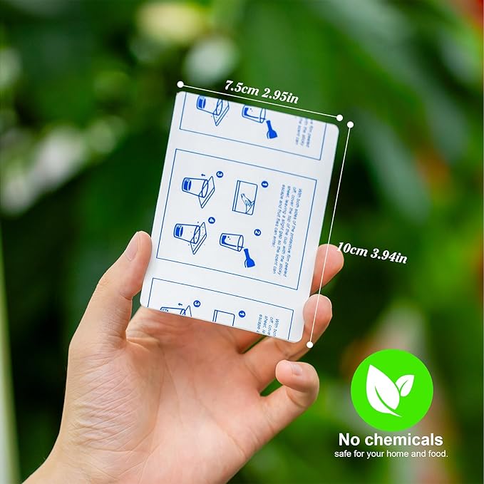 Fruit Fly Trap Covers, Double-Sided Sticky Adhesive Cards for Gnats, Fruit Flies, Moths, Kitchen Insect Control (50 Pcs)