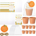 Ctosree 50 Sets Cutie Baby Shower Party Favors for Guests A Little Cutie Is on The Way Seed Packets Include Self Adhesive Seed Packets Flowerpot Thank You Tags Organza Bags for Orange Baby Shower