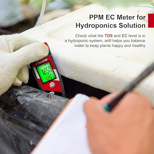 pH Meter for Water Hydroponics Supplies - pH Up and Down Tester Digital PPM Meter EC Meter Combo for Home Growers – Accurate pH Tester TDS EC Reader for Hydroponics