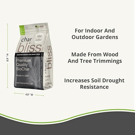 Worm Bliss (2 Gallons) + Char Bliss (8 Qts) - Organic Worm Castings for Plants & Organic Biochar for Plants - Biochar Soil Amendment - Charcoal for Plants - Earthworm Castings Organic Fertilizer