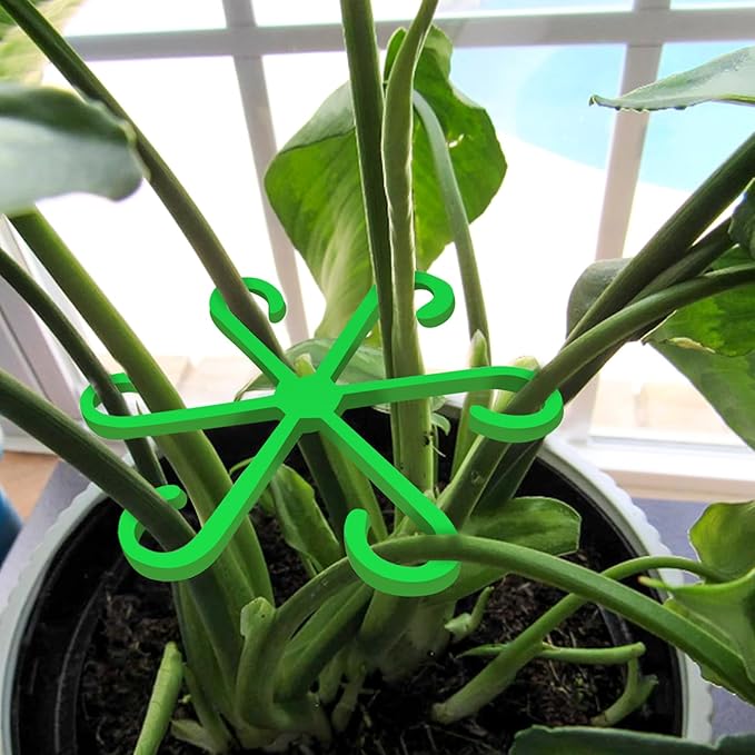 Plant Stem Support Set, 8Pcs 4 Sizes Plant Trellis Rings for Climbing Plants Indoor, Support Holder Ring for Different Growth Stages, Climbing Houseplant Trellis for Potted (Green)