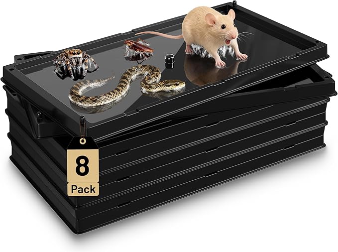 Mouse Traps Indoor for Home, Sticky Rat Trap Glue Boards for Mice, Snake, Cockroach, Spider, Insect Pest Control, Rodent Catcher for Kitchen, Garage & Garden, 8 Pack