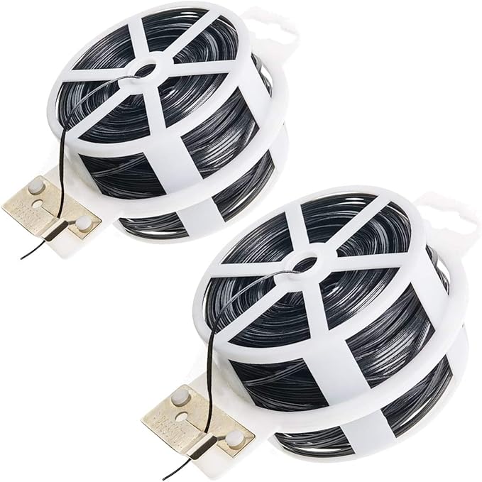 BEADNOVA Twisty Ties 656 Feet (200m) Garden Twist Tie Black Twist Ties Low Stress Training Wire Multipurpose Plastic Coated Gardening Wire for Plants Garden Office and Home