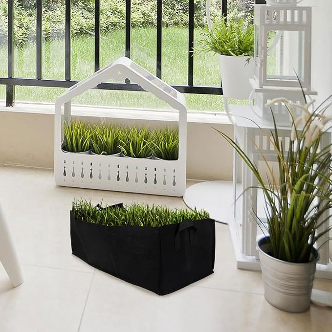 Plant Grow Bags 2 Pack Fabric Raised Garden Bed, Rectangle Grow Bag, 8 Gallon Breathable Potato Tomato Planter Pots Container for Outdoor Vegetables Plant Flowers