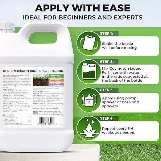 Covington ProLine 16-21-2 Liquid Lawn Starter Fertilizer (2.5 Gal) – High Phosphorus Lawn Food for Seed, Sod & Spring Grass, New Turf – Concentrated Fertilizer for Strong Root Growth & Early Green-Up