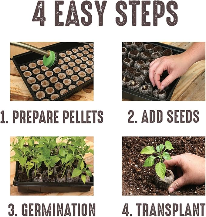 Jiffy Plant Starter Pellets - Compact Organic Seedling Peat Pellets Refill - 42mm, 5 Pack, Peat Soil