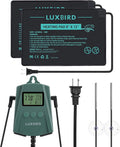 Luxbird Reptile Heating Pad 8x12 Inch with Dual Output Reptile Thermostat LB-2SC Combo Set Under Tank Terrarium Heating Mat for Turtles, Lizards, Frogs, and Other Reptiles