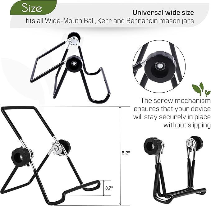 4PCS Sprouting Stands for Mason Jar – Sprouting Kit 4 Mason Jar Holders for Wide and Regular Mouth Stainless Steel Stand Kit for Growing Sprouts