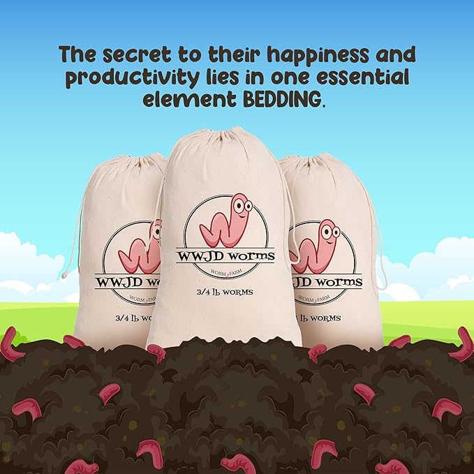 Red Wigglers Composting Worms - 3/4lb Red Worms for Composting - Use on Worm Castings for Plants, Garden, Worm Farm & Compost Starter, Easy to Manage