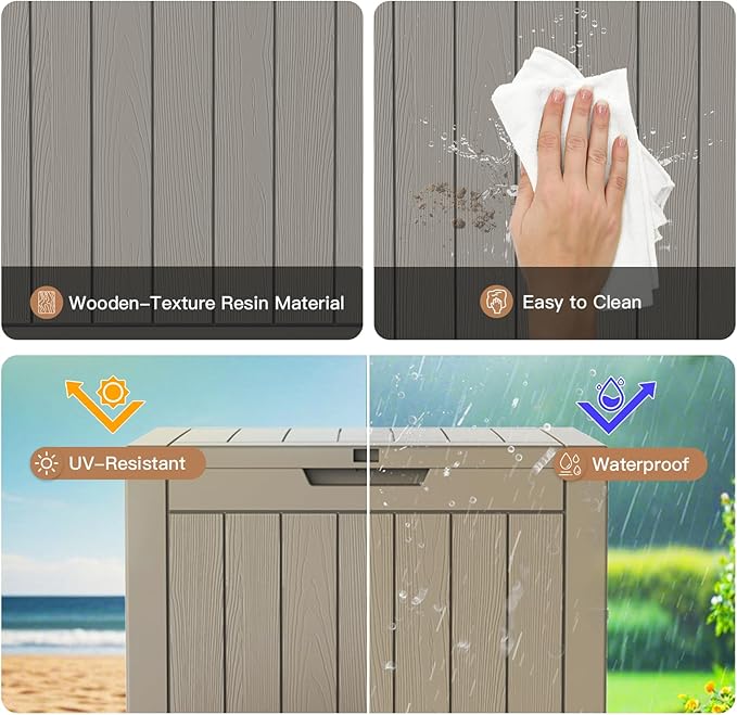 Outdoor Storage Box 22 Gallon, Deck Box Waterproof, Small Storage Bins with lids, Weatherproof Resin Lockable Storage for Secure Package Deliveries & Indoor Storage in Garden or Patio, Yard