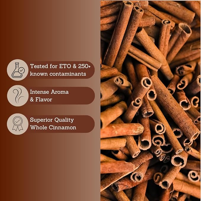 Tribal Trail Organic Cinnamon Sticks | 2.12 oz | USDA Organic & Non-GMO | Recyclable Kraft Bags | Best for Cooking, Coffee, Teas, & Bread | Ethically Sourced Spices from South India