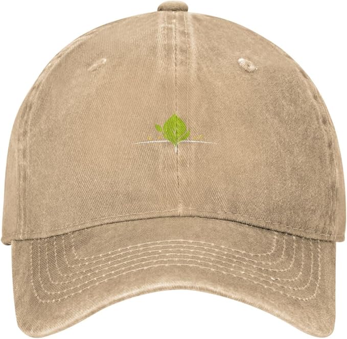 Black Seeds Sprouting Printed Washed Cowboy Baseball Cap for Adults - Stylish and Breathable Hat
