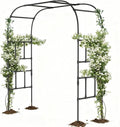 SUNYRISY Garden Arch Trellis for Climbing Plants Outdoor, 87" x 79" x 16" Metal Core Tall Archway Tunnel Plant Support for Cucumber Tomato Vine Flowers Vegetables Climbing Plants