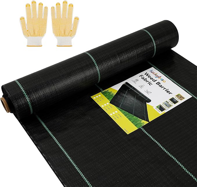 4ft*300ft Heavy Duty Landscape Fabric - 3.2oz UV Resistant Weed Barrier Fabric, High Permeability Garden Ground Cover for Weed Control, Durable Geotextile Underlayment for Driveways & Flower Beds