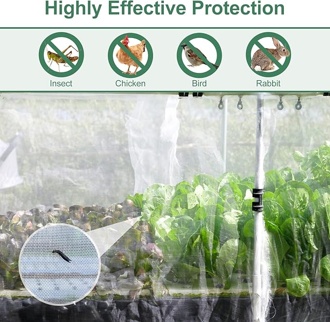 Garden Netting Pest Barrier 10X33FT Ultra Fine Garden Neting Plant Cover Garden Mesh Barrier Garden Netting for Raised Beds Insect Netting Mesh Cover Protection for Vegetable Flower Fruits Greenhouse