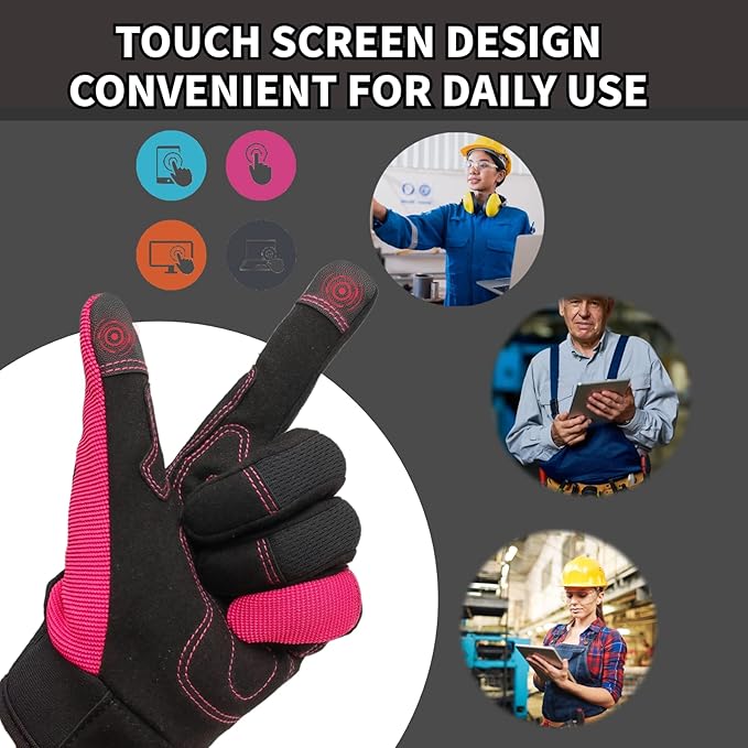 Safety Work Gloves for Men&Women,Utility Working Gloves,Mechanic Gloves,Yard Work Gloves,Performance Fit,Touchscreen