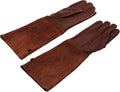 Sosoport Wear-resistant Extended Gloves for Women and Men, Thorn-proof Leather Gardening Gloves with Protective Sleeve, Suitable for Weeding, Pruning, and Planting in Outdoor Gardening