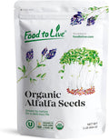 Food to Live Organic Alfalfa Seeds for Sprouting, 1 Pound - Non-GMO, Edible Seeds, Pure, Vegan, Kosher, Bulk. Rich in Vitamin K & C. High Germitation Rate. Grow Sprouts & Microgreens for Salads, Rolls