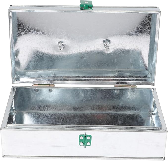 Garden Tool Box with Lock Portable Iron Tool Organizer Case 25x14x7cm Handheld Sundries Storage for Outdoor Gardening and Home Use