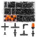 250-Piece Drip Irrigation Fittings Kit for 1/4" Tubing, Complete Set of Barbed Connectors for Drip System Setup (Nozzles, Nozzle Tees, Single Barbs, Couplings, Tees, Elbows, Plugs, Crosses)