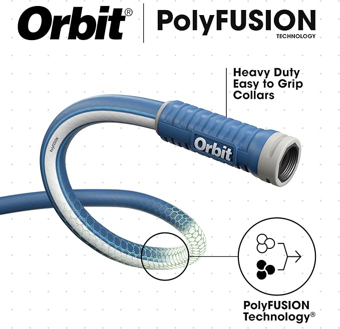 Orbit 22005 Polyfusion Garden Hose - Heavy-Duty Water Hose (50-Foot x 5/8-Inch) (Pack of 4)