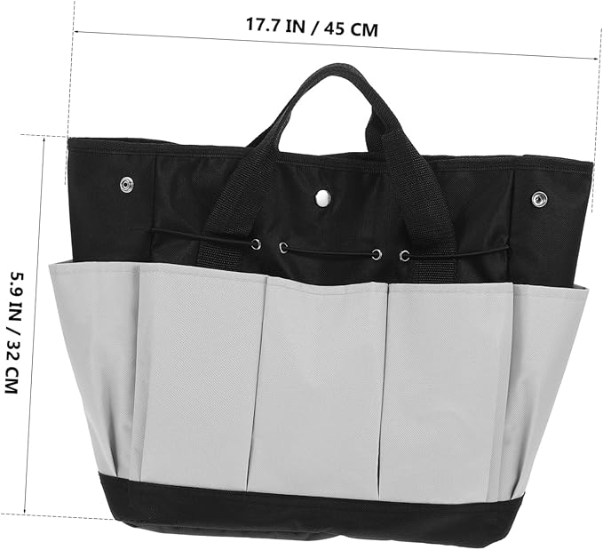 STOBOK Gardening Tool Storage Bag Oxford Cloth Organizer Portable Handle Multi-Pocket Design for for Garden Tools