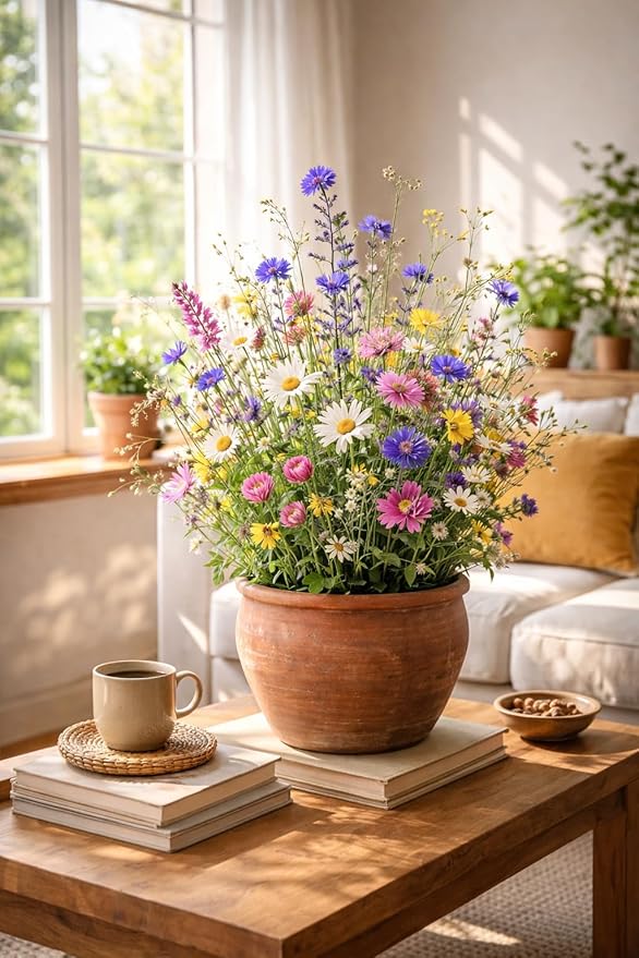Partial Shade Wildflower Mix - (1 oz) - Bring Color to Low-Light Areas that Thrive with Dappled Sun, producing Vibrant Blooms in Yards, Garden beds, Fence Lines, and Woodland Edges.