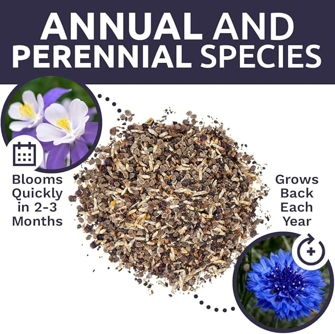 Bulk Wildflower Seeds Partial Shade Mix - 5 Pounds - Over 600,000 Open Pollinated Annual and Perennial Seeds